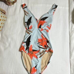 Albion place blue one piece swim suit